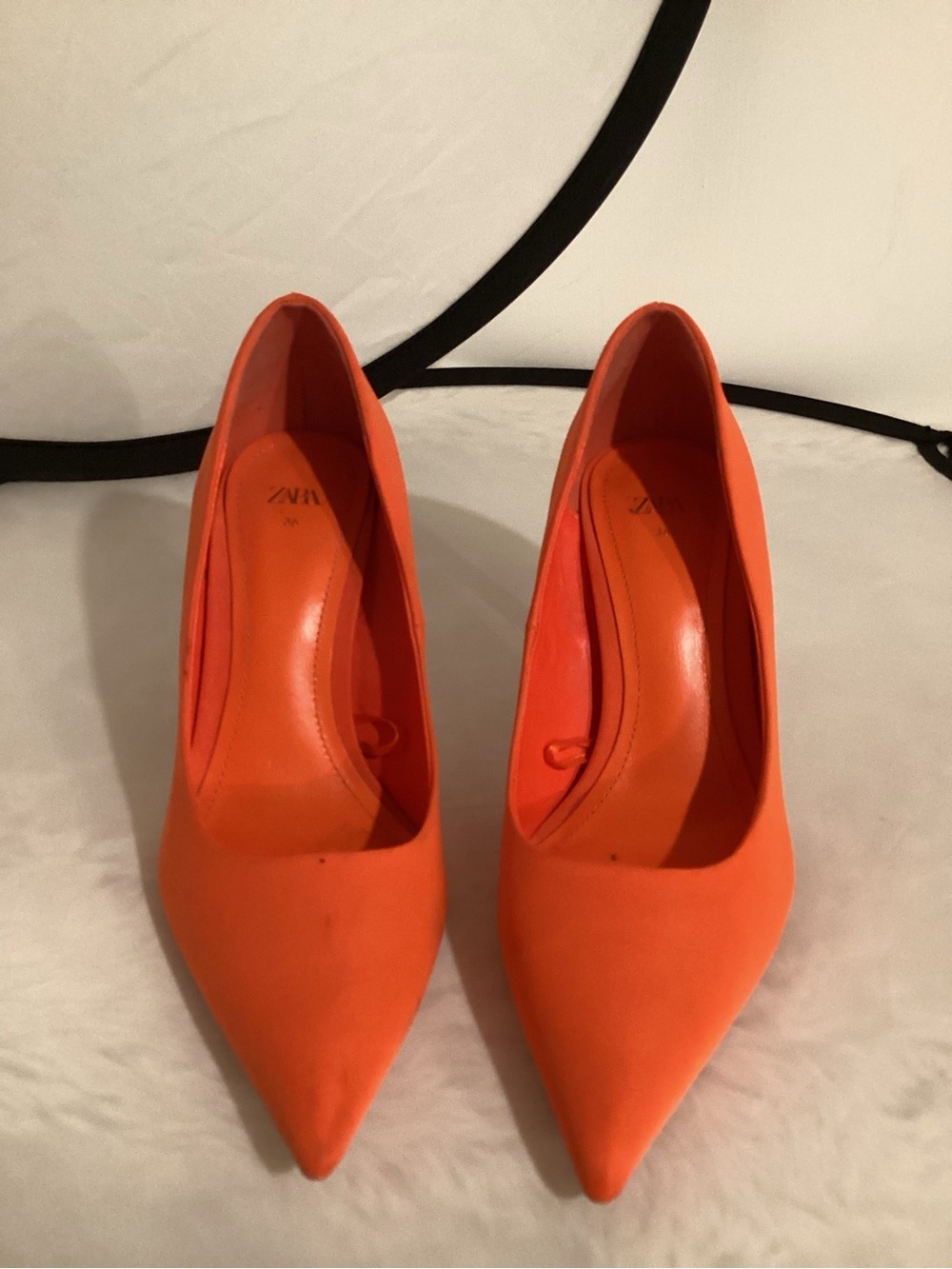 Zara Orange Pointed-Toe Stiletto Pumps - Picture 5 of 11
